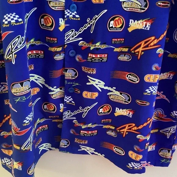 Racing Men’s Shirt Button Up Team Decals Micro Touch Arctic XL - Picture 8 of 9